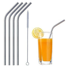 2019 Promotion Straight Bent Reusable Stainless Steel Drinking Straws
